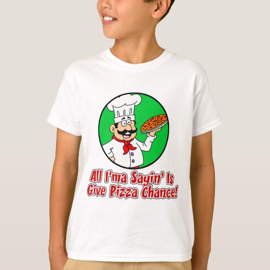 T-shirt Donner une chance à la pizza (Devant)