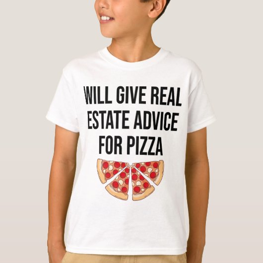 T-shirt Donnera Des Conseils Immobiliers À Pizza - Real Es (Devant)