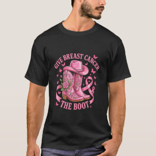 T-shirt Donnez le cancer du sein à la botte Cowgirl Ruban