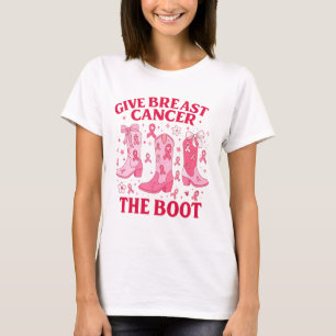T-shirt Donnez le coup de pied au cancer du sein Ruban ros