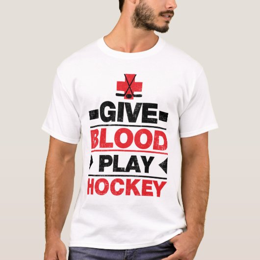 T-shirt Donnez l'hockey de jeu de sang (Devant)