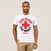 T-shirt Donnez l'hockey v1 de jeu de sang (Devant entier)