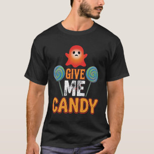 T-shirt Donnez-moi des bonbons Halloween Fantôme_1