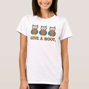 T-shirt Donnez une CHAUDE Cartoon Chouette Oiseau OEil Cho