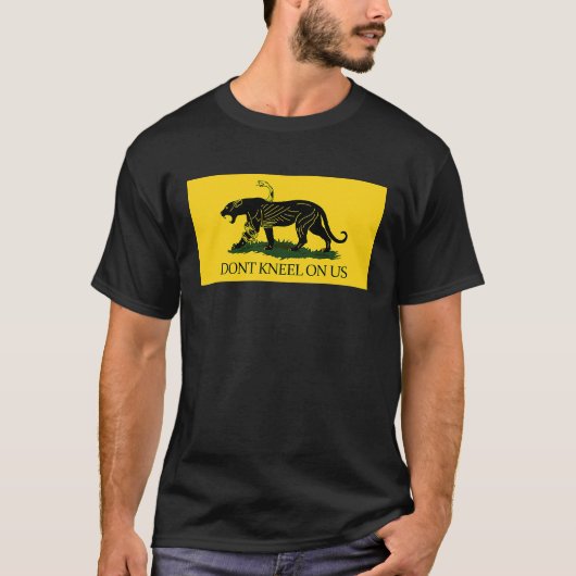 T-shirt DONT KNEEL SUR LE Drapeau US Gadsden Flag Black Pa (Devant)