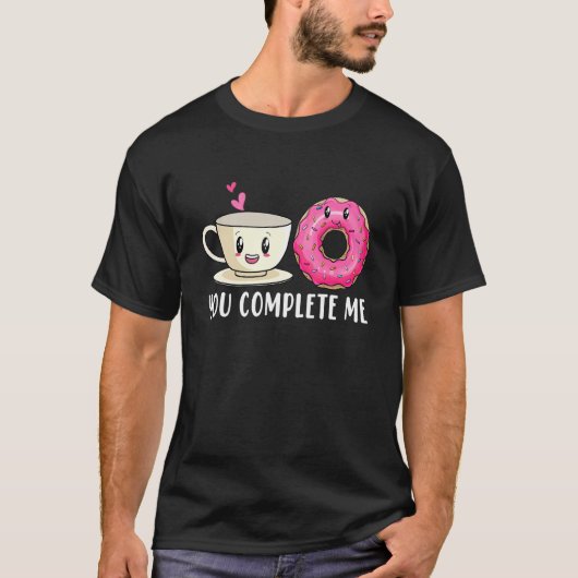 T-shirt Donut And Coffee Couple Donut Valentine's Annivers (Devant)