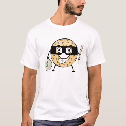 T-shirt Donut Bandit - Illustration de personnage drôle (Devant)