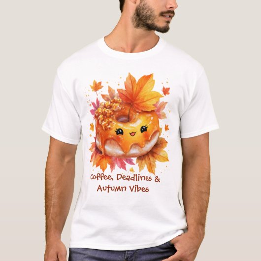 T-Shirt Donut Café & Vibrations d'Automne (Devant)