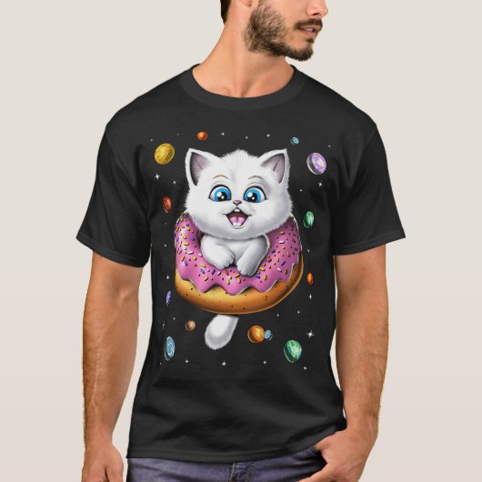 T-shirt Donut Chat de l'Espace (Devant)