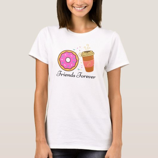 T-shirt Donut Coffee Friends Forever (Devant)
