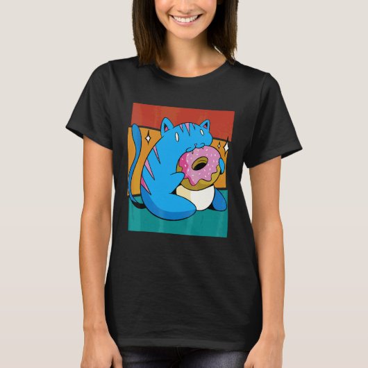 T-shirt Donut de chat vintage (Devant)