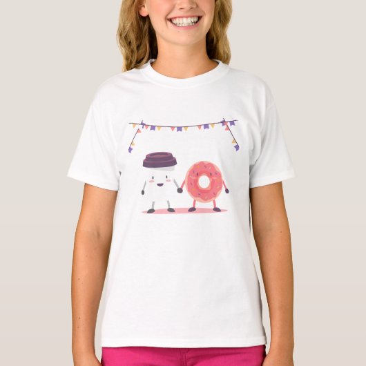 T-shirt Donut et café meilleur ami (Devant)