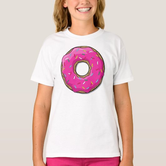T-shirt Donut rose, noisette, glaçage, arrosage, givrage (Devant)