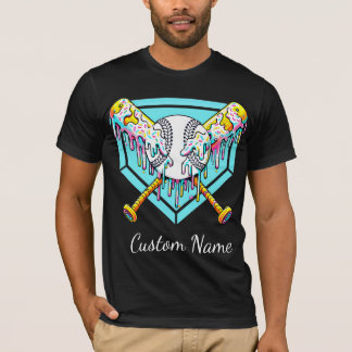 T-shirt Donut Saupoudré Goutte Baseball et Batte Jaune