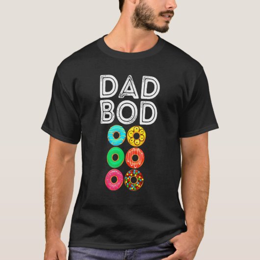 T-shirt Donut Six Pack Papa Gym Papa Donut Bod Doughnut (Devant)