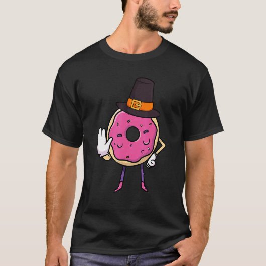 T-shirt Donut Thanksgiving Day Fall Doughnut Desserts Foot (Devant)