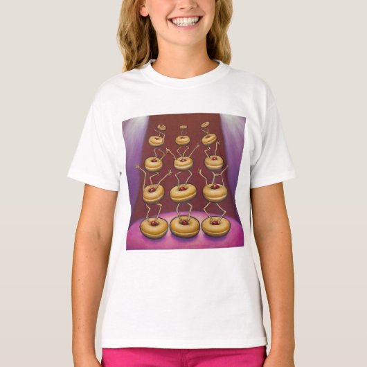T-shirt Donuts Danser Whimsical Doughnut Caractères (Devant)