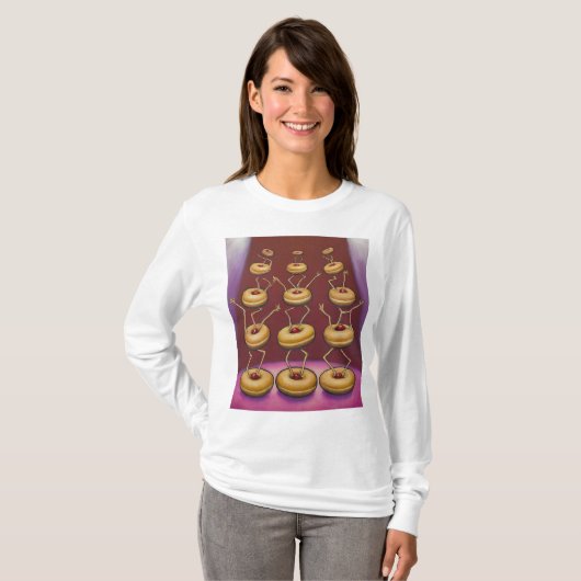 T-shirt Donuts Danser Whimsical Doughnut Caractères (Devant entier)
