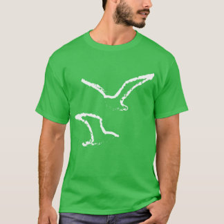T-shirt Doodle à main blanche Flying Seagull Birds frien