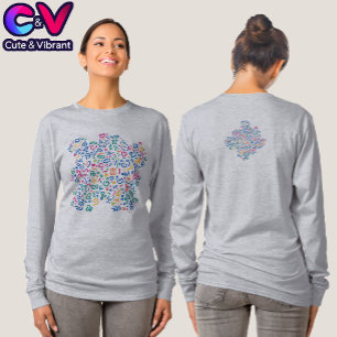 T-shirt Doodle amusant formes colorées et vibrantes