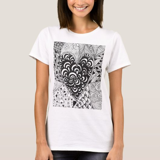 T-shirt Doodle cardiaque inspiré (Devant)