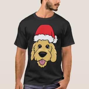 T-shirt Doodle Chien Noël Goldendoodle avec chapeau de Pèr