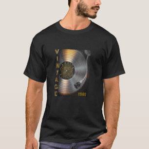 T-shirt Doodle de disque vinyle rétro, cadeaux 40e anniver