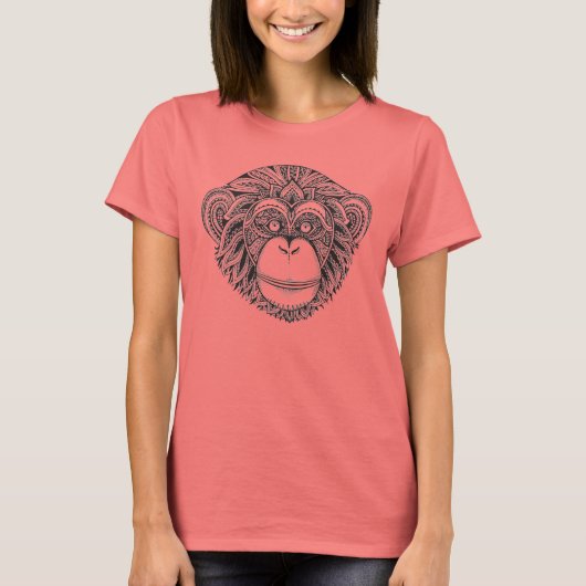 T-shirt Doodle de l'illusion du singe (Devant)