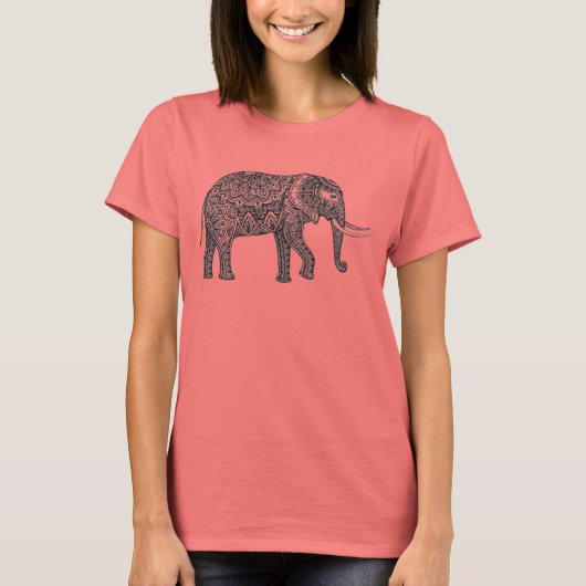 T-shirt Doodle d'éléphant d'Imaginaire stylisé (Devant)