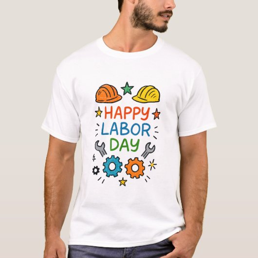 T-shirt Doodle Fun Fête du Travail (Devant)