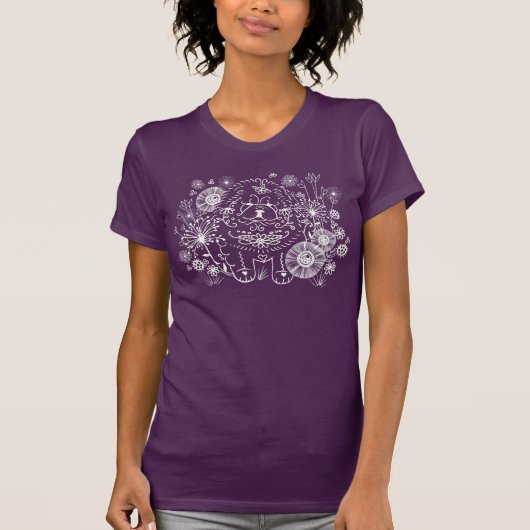 T-shirt DOODLE GARDEN CHOW white on dark shirts (Devant)