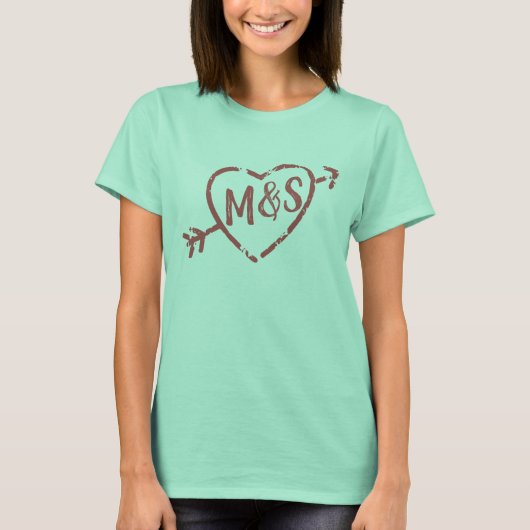 T-shirt Doodle Heart Monogrammé (Devant)
