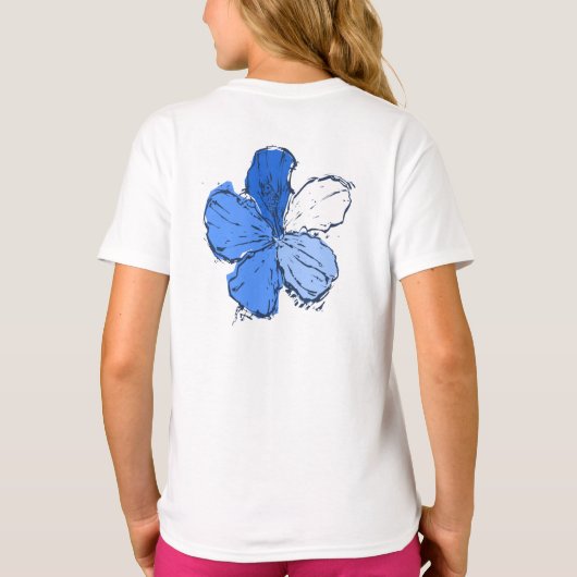 T-shirt Doodle Hibiscus Hawaiian Floral Illustration (Dos)