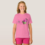 T-shirt Doodle Hibiscus Hawaiian Floral Illustration (Devant entier)