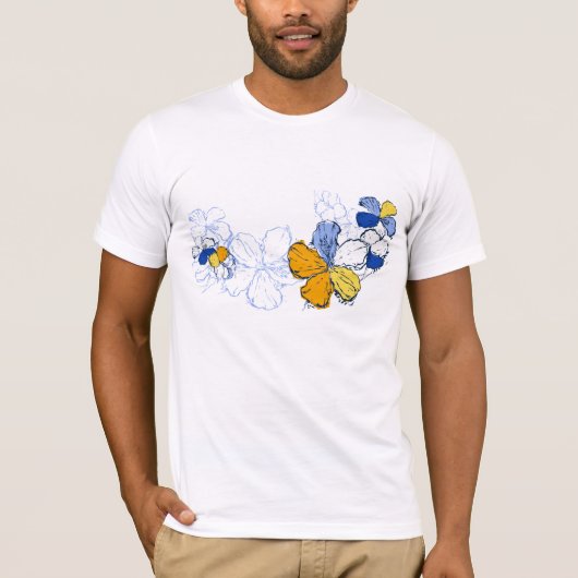 T-shirt Doodle Hibiscus Mens Tee (Devant)