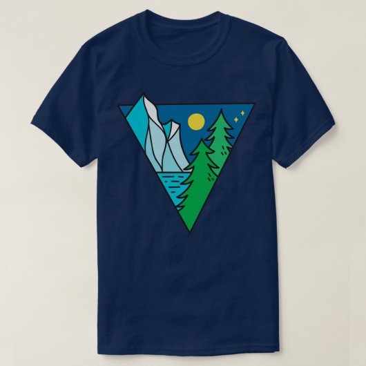 T-shirt Doodle Lune du lac Glacier (Design devant)
