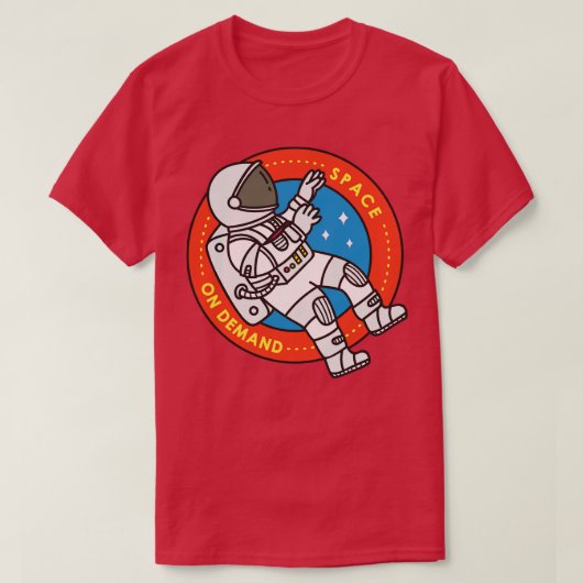 T-shirt Doodle mignon de l'astronaute flottant dans l'espa (Design devant)