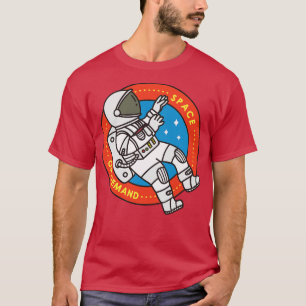 T-shirt Doodle mignon de l'astronaute flottant dans l'espa