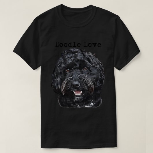 T-shirt Doodle noir Chien 1 (Design devant)
