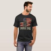 T-shirt Doodle Papa Patriotique Goldendoodle Drapeau Améri (Devant entier)
