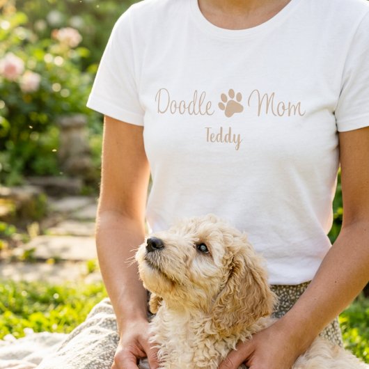 T-shirt Doodle personnalisé Empreinte de patte de maman av