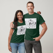 T-shirt Doodle Punk Rock #25 Yin et Yang Dark Green (Unisexe)