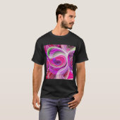 T-shirt Doodle rose et violet avec des lignes blanches (Devant entier)