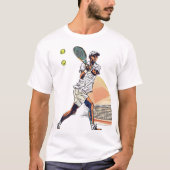 T-shirt "Doodle Tennis Player in Action T-shirt" (Devant)