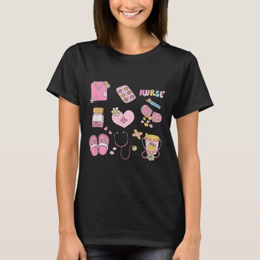 T-shirt Doodles de profession infirmière Co. Nurse Doodles (Devant)