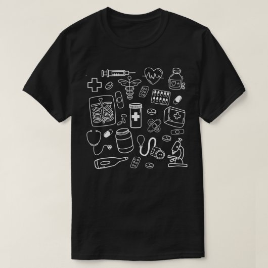 T-shirt Doodles Médicales Pour Les Femmes Dans La Professi (Design devant)