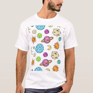 T-shirt Doodles spatiaux Arrière - plan cosmique