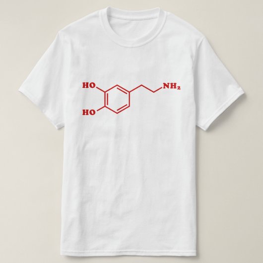 T-shirt Dopamine formule chimique moléculaire (Design devant)