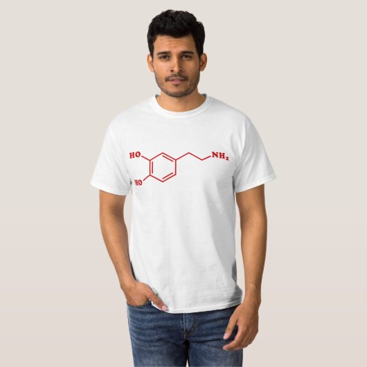T-shirt Dopamine formule chimique moléculaire (Devant entier)