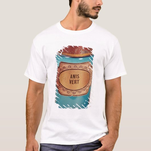 T-shirt Dopez le pot, avec l'étiquette pour des Anis Vert, (Devant)